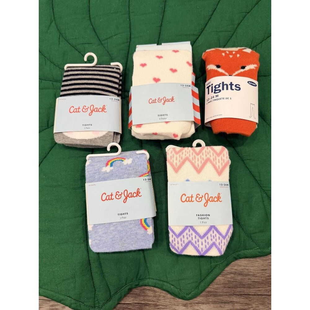 Cat & Jack Old Navy 12-24M Tights Bundle